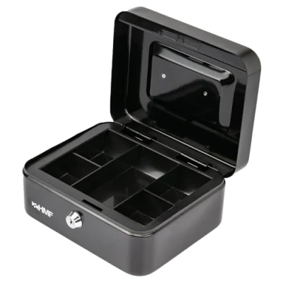 Immagine di HMF 10120 02 Cassetta Portavalori con Vassoio Portamonete 20 x 16 9,5 cm, nero