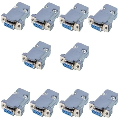 Immagine di Oiyagai Kit da 10 Pezzi Connettori Femmina D Sub VGA DB15 in Plastica