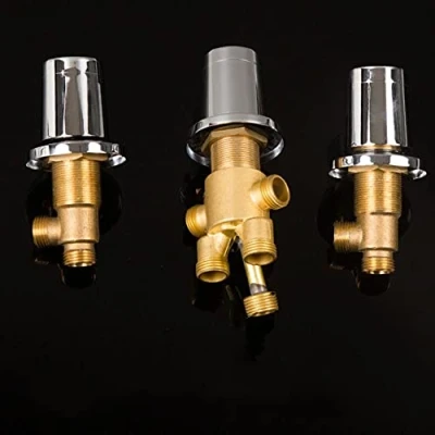 Immagine di AFUDER Rubinetto per Vasca da bagno a cascata con deviatore due vie Miscelatore acqua calda fredda in ottone doccia idromassaggio montata sul ponte