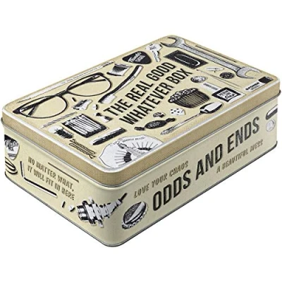 Immagine di Nostalgic Art Piatto in Stile retrò Whatever Odds &amp; Ends Box Idea Regalo per Fan della Nostalgia, Barattolo di Latta con Coperchio, Design Vintage, 2.5 L