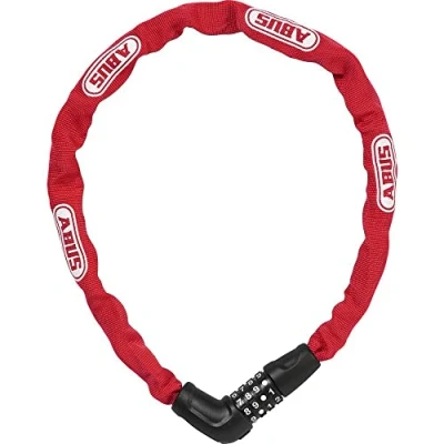 Immagine di ABUS Lucchetto a catena Steel O Chain 5805C combinazione in d&#039;acciaio spessa 5 mm Livello di sicurezza 4 75 cm Rosso