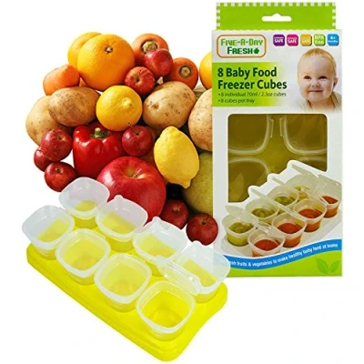 Immagine di First Steps Vassoio con contenitori cubici Porta pappe dei Bambini, per Il congelatore, Senza BPA.