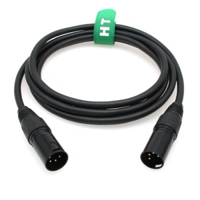 Immagine di HangTon Cavo di alimentazione XLR 4 pin per Godox VL150 VL200 VL300 videoproiettore e controller, maschio a 2M
