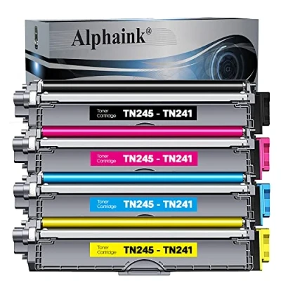 Immagine di alphaink 4 Toner Compatibili con TN241 TN245 per Brother HL 3140CW 3150CDW 3170CDW MFC 9140CDN 9340CDW 9330CDW DCP 9020CDW (1 Nero 1 Giallo Magenta Ciano)