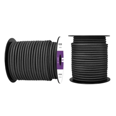 Immagine di Abma Cord Corda Elastica 6mm 30M di Gomma Cavo Elastico Marino per Teloni, Tende e Bagagli Nero