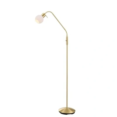 Immagine di Lampada da terra Lindby Elaina, color ottone, 162 cm, flessibile, E14