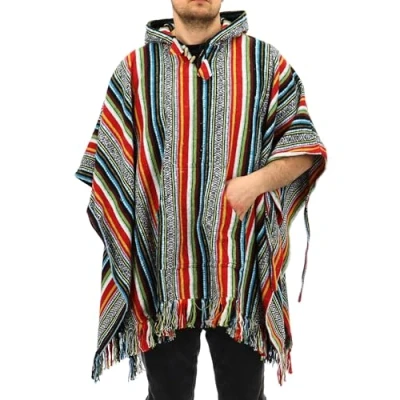 Immagine di LOUDelephant Cotone Spazzolato Poncho con Cappuccio Messicano Diamante, One Size