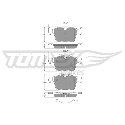 Immagine di TOMEX brakes TX 60 40 Kit pastiglie freno Assale posteriore Predisposto per contatto segnalazione usura con accessori VOLVO: V60 II, XC60 XC90 II