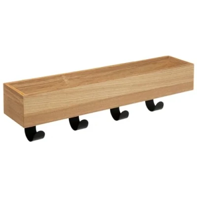 Immagine di 5 five simply smart Appendino in Legno con 4 Teste e Vuoto, Nero, cm