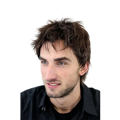 Immagine di Wig Me Up Parrucca Da Uomo Colore marrone, Capelli Corti Scompigliati E Arruffati, Giovanile, Alla Moda,Gfw1169 6