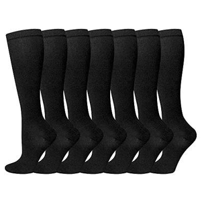 Immagine di Calze a compressione per donne e uomini, 7 paia di mediche 15 20 mmHg supporto atletica, vene varicose, corsa, ciclismo, escursionismo, volo, viaggi, allattamento