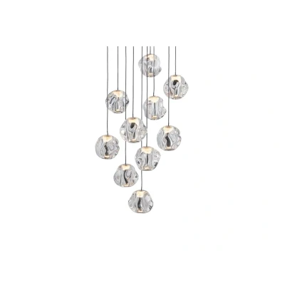 Immagine di LOOM DESIGN Lampada a sospensione Ice Ball, cromo/chiaro 10 luci