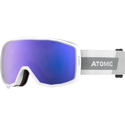 Immagine di Atomic Count JR Spherical, Maschera da Sci, Giornate Nuvolose e Soleggiate, Doppia Lente sferica, Compatibile con Occhiali Vista Unisex Bambini, Bianco/Blu Flash, Junior Fit