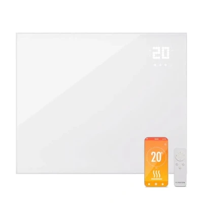 Immagine di Klarstein Stufa Elettrica Infrarossi Basso Consumo, Pannello Radiante 1200W, Telecomando e Timer, WiFi App, Pannelli a Riscaldamento, per Riscaldamento No CO2