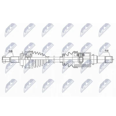 Immagine di NTY NPW MZ 078 Albero motore / Semiasse Assale anteriore Sx Trasmissione automatica
