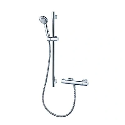 Immagine di Ideal Standard Ecotherm, Kit doccia con miscelatore termostatico, Set saliscendi doccia, Cromato