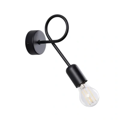 Immagine di SOLLUX lighting Lampada da parete SUPEŁ Illuminazione decorativa LED Basso consumo energetico E27, 1x max 15W LED, 230V, 50Hz, IP20 Nero 25x8x20cm