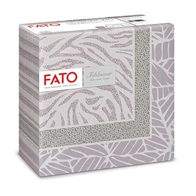 Immagine di Fato Tovaglioli in Carta a secco, Airlaid, Effetto Tessuto, Confezione da 50 tovaglioli, Formato 40x40 piegato 4, Decoro Jungle Polvere