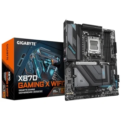 Immagine di GIGABYTE Scheda Madre X870 GAMING X WIFI7 Supporta CPU AMD Ryzen 9000, VRM a 16+2+2 fasi, fino 8000MHz DDR5 (OC), 1xPCIe 5.0, Wi Fi 7, LAN 2.5GbE, USB 4