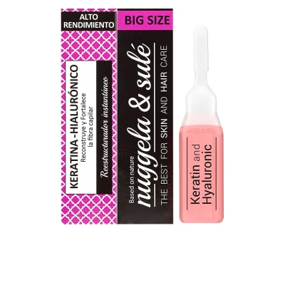 Immagine di Nuggela &amp; Sulé Keratin Hyaluronic Ampoules Ricostruisce la fibra capillare e sigilla le punte istantaneamente Effetto flash per capelli setosi 1 x 10ml