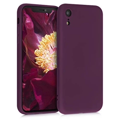 Immagine di kwmobile Custodia Compatibile con Apple iPhone XR Cover Back Case per Smartphone in Silicone TPU Protezione Gommata viola bordeaux