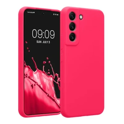 Immagine di kwmobile Custodia Compatibile con Samsung Galaxy S22 Cover Back Case per Smartphone in Silicone TPU Protezione Gommata Rosa Shocking