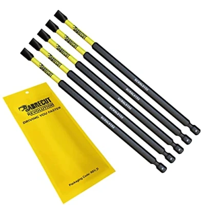Immagine di 5 x SabreCut SCRSL6152_5 152 mm SL6 Set di punte per cacciavite a impatto magnetico scanalato Single Ended Heavy Duty compatibile con Dewalt Milwaukee Bosch Makita e altri