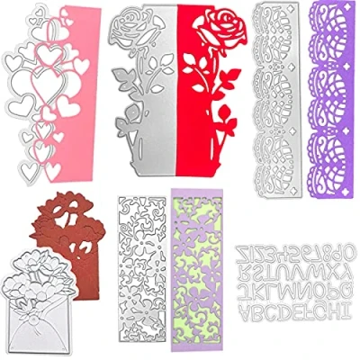 Immagine di Dancepandas Fustelle Stencil Cutting Dies 6PCS da Taglio in Metallo Inviti Matrimonio per Scrapbooking Card Making Forniture, Artigianato Fai Te,Varie forme