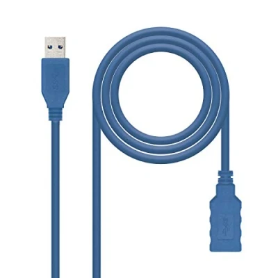 Immagine di Nanocable 10.01.0901 BL Cavo USB 3.0 prolunga, tipo A/M A/F, maschio femmina, blu, 1.0 mts