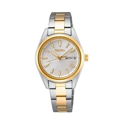 Immagine di Seiko Orologio Analogico Quarzo Donna con Cinturino in Metallo, Argento/Oro, Ø 30 x 8 mm, SUR454P1