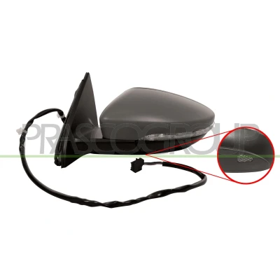 Immagine di Specchietto retrovisore esterno Prasco Premium VG0557314P Sx con la prima mano elettrico termico, illuminazione ambiente, asferico