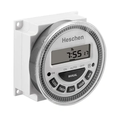 Immagine di Heschen TM 619 4, CN304, Interruttore a relè digitale LCD, programmabile settimanalmente, 12 V, 16 Amp SPST 5 pin