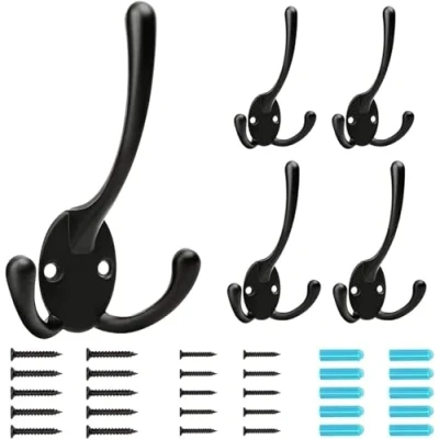 Immagine di BIGLUFU 5 Pezzi Ganci Appendiabiti da Parete, Appendini Muro, Gancio per appendere cappotto, cappello, asciugamano