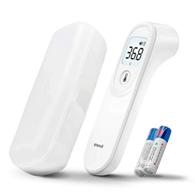 Immagine di yuwell Termometro Frontale Infrarossi, Professionale senza Contatto per Adulti e Bambini, Digitale con Lettura Accurata Istantanea Allarme Febbre, Custodia Batterie Incluse
