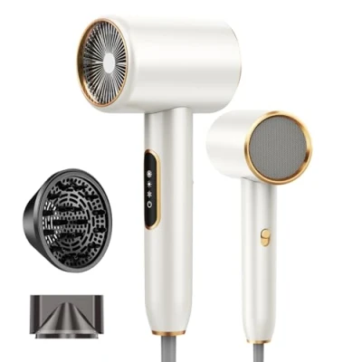 Immagine di Asciugacapelli Ionico 2400W, Phon Capelli Professionale, 2 Velocità 3 Impostazioni di Calore, Hair Dryer ad Asciugatura Rapida, Phone con Diffusore Ricci e Concentratore