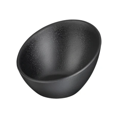 Immagine di Aps ZEN Ciotola in melamina nera effetto pietra con un diametro di 16 cm e 10 altezza
