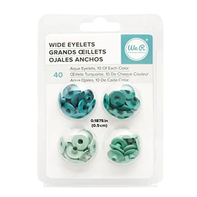 Immagine di We R Memory Keepers Eyelets Wide 40/Pkg Aqua