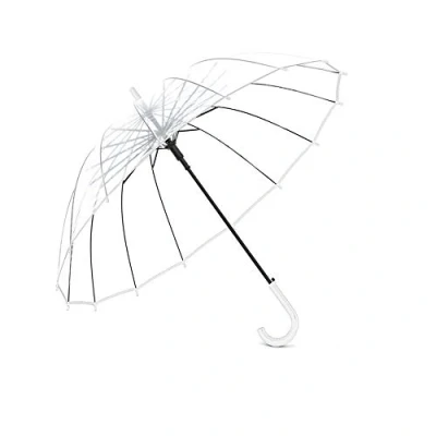 Immagine di Lancoon Ombrello Trasparente Auto Open Misura Grande 16 Costole Big Size Antivento Vedere Attraverso KS10White