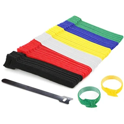 Immagine di YIXISI 120PCS Fascette Fermacavi, Fascetta per Cavi regolabile, Gestione Fermacavo, Riutilizzabili, del Cavo in Casa, Ufficio e Auto