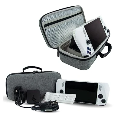 Immagine di Custodia rigida per console ASUS Rog Ally/ROG Ally X Game, materiale Eva e comoda cinghia da polso Game accessori con supporto integrato