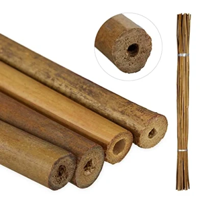 Immagine di Relaxdays Canne di bambù 120 cm, Set 40 Bastoni 10 12 mm Ø, Sostegno per Piante Rampicanti o Decorazione, Marrone