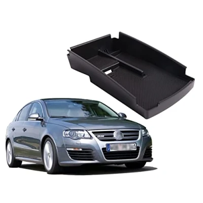 Immagine di Scatola Portaoggetti del Bracciolo Central Console Armrest Storage Box per CC Magontan Passat B6 B7L 2009 2015