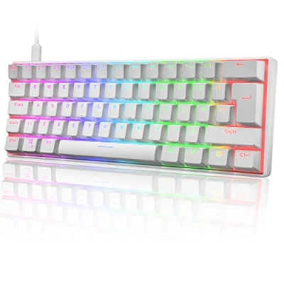 Immagine di UK 61 60% Tastiera da gioco meccanica vera Tipo C Cablata Tasti impermeabile USB retroilluminata a LED Retroilluminazione RGB anti ghosting completi per computer/PC/laptop/MAC