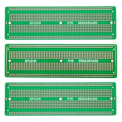 Immagine di EPLZON 3pezzi 6.8&quot;x2.05&quot; Breadboard Solderable Prototype PCB Board Kit per Elettronica Progetti Compatibile DIY Saldatura Circuit Board,Verde