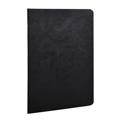 Immagine di Clairefontaine 733161C collezione Age Bag Un taccuino a punto metallico Nero A5 14,8x21 cm 96 pagine rigate carta Bianca 90g Copertina Lustrée grana effetto cuoio