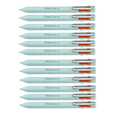 Immagine di Pentel iZee Penna a 4 colori, colore: arancione, rosa, azzurro e viola, confezione da 12