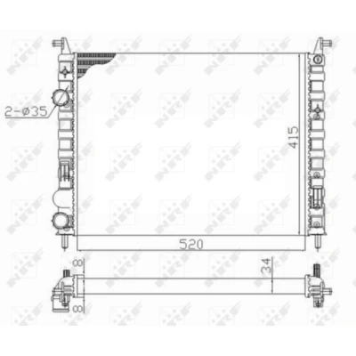 Immagine di NRF 58656 Radiatore motore Alluminio 523 415 34 Alette di raffreddamento saldate FIAT: Strada Pick up, Palio I Weekend, Hatchback