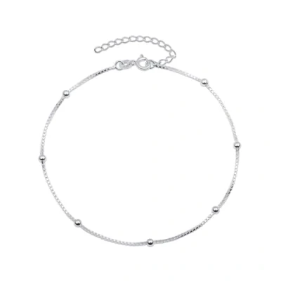 Immagine di Amberta Cavigliera da Donna in Argento Sterling 925 Gioielli Estivi Perline Cuore a Strati Regolabile: Sferette