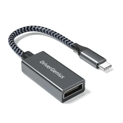 Immagine di DriverGenius Adattatore 8K USB C a DisplayPort 7680 x 4320 Type DP 1.4 Monitor Convertitore video, [8K@60Hz / 4K@144Hz, HDR]