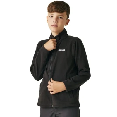 Immagine di Regatta &#039;king Ii&#039; Pile Leggero Con Cerniera Su Tutta La Lunghezza Fleece, Unisex bambini, Black/Black, 14 yr